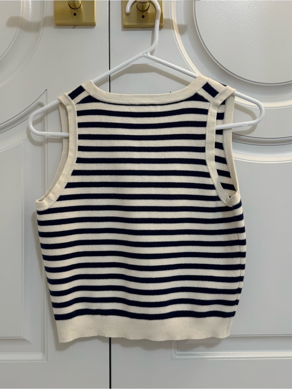 J. Crew Navy and Cream Striped Knit Top - Picture 2 of 5